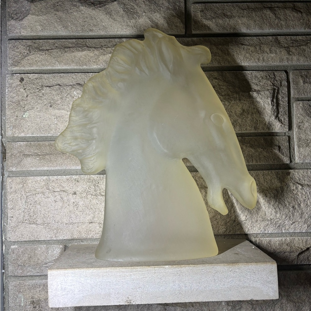 1970s Horse Head Frosted Resin Sculpture - Home Art